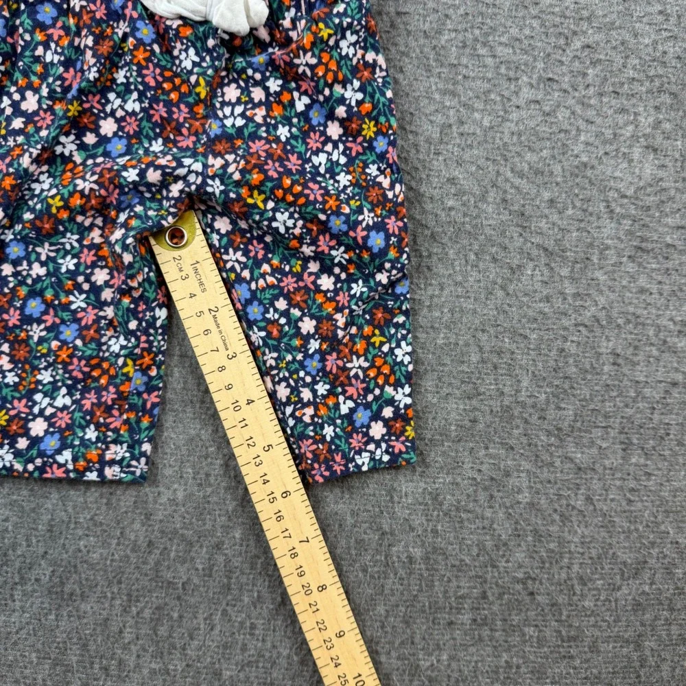 Carter's Floral Pants Kids 3M Navy Blue Pink Orange Cotton Bow‎ Leggings